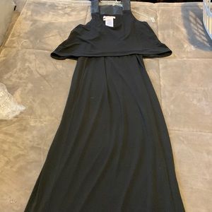 BCBG black maxi dress with leather straps
